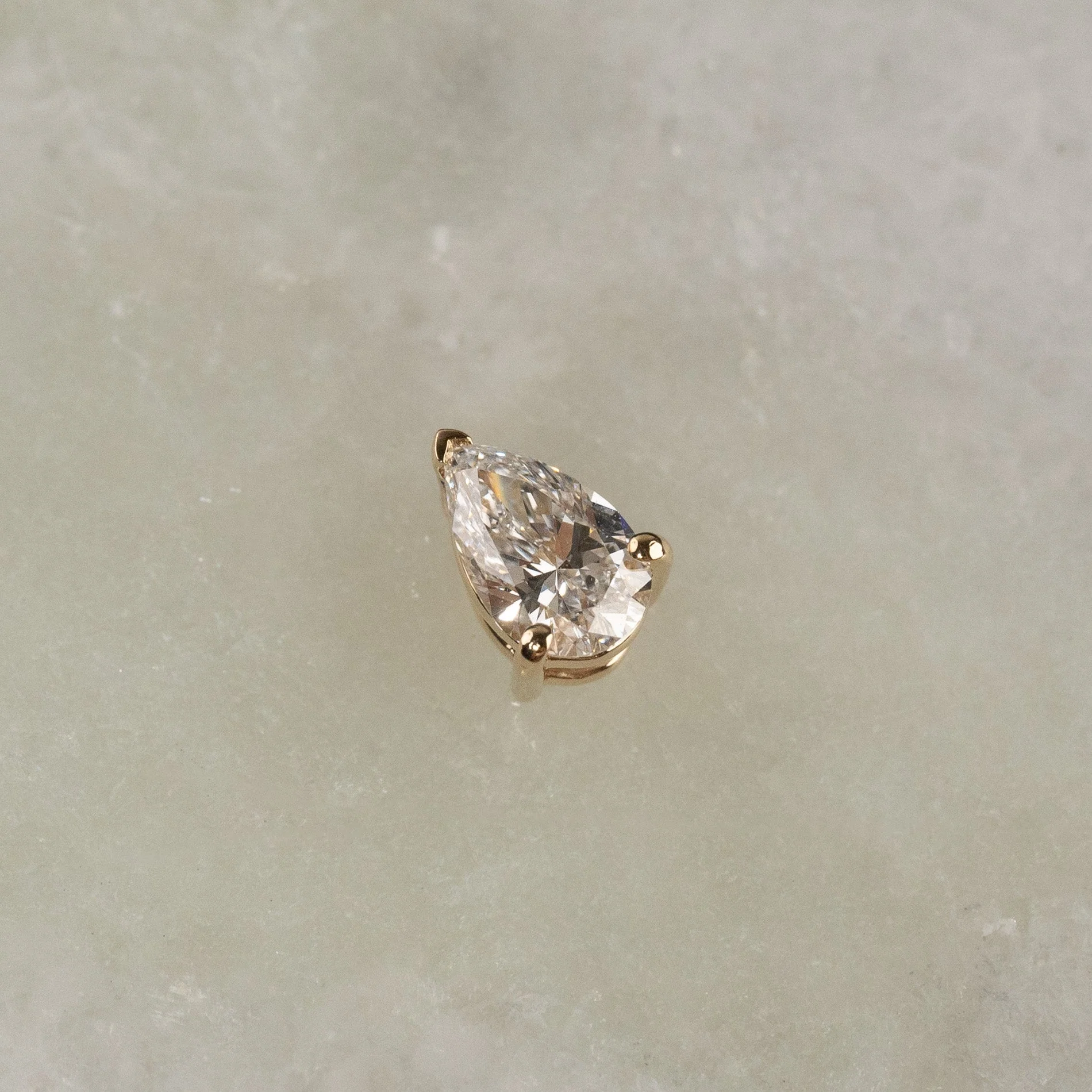 SOLITAIRE PEAR-CUT LAB-DIAMOND PENDANT - 0.25ct - YG