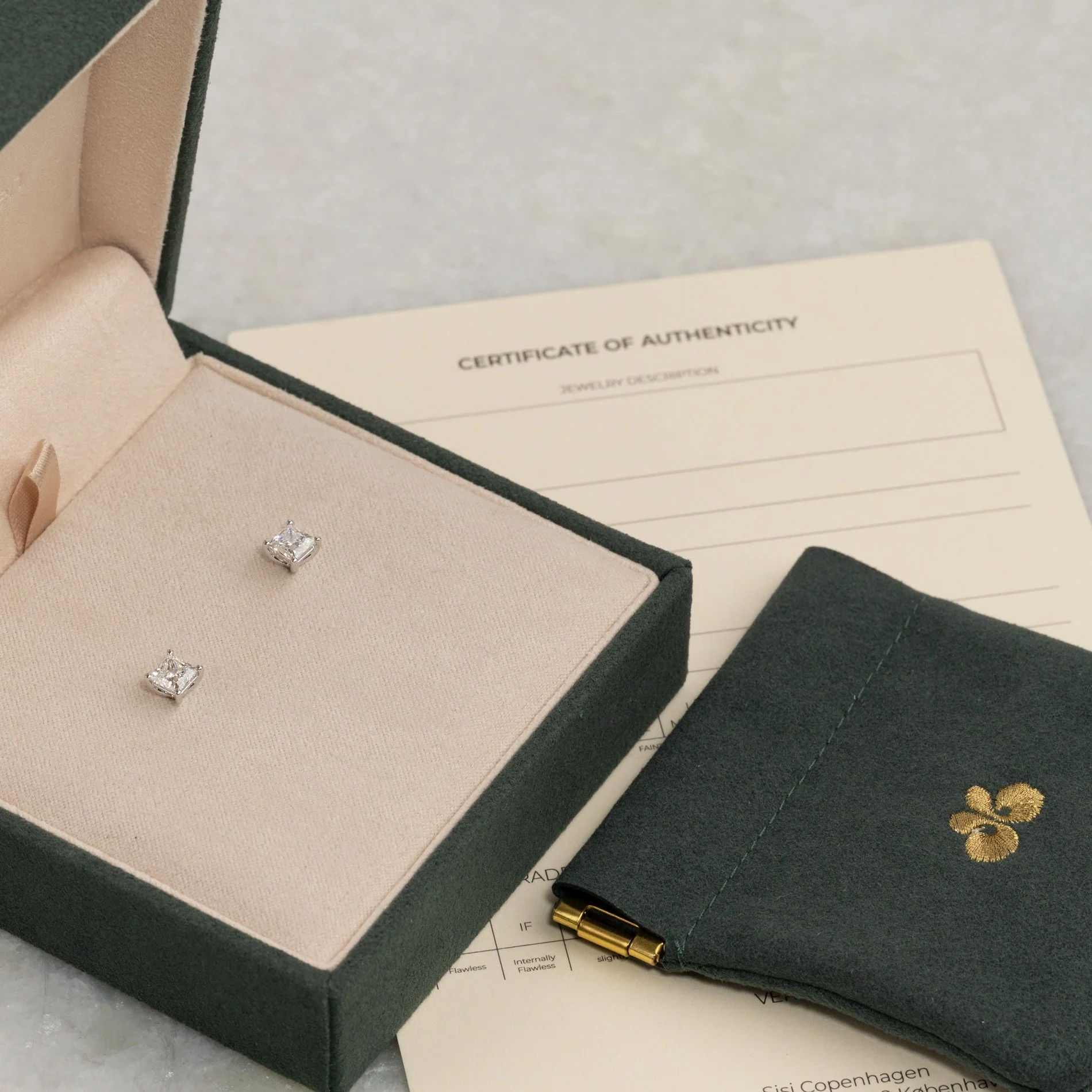 SOLITAIRE PRINCESS-CUT LAB-DIAMOND STUD EARRING - 1.15ct - WG - Image 7