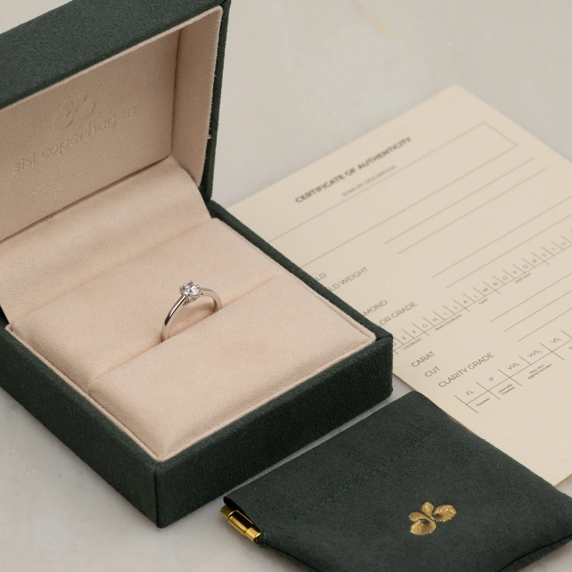 SOLITAIRE TRELLIS LAB-DIAMOND RING - 0.55ct - WG - Image 4