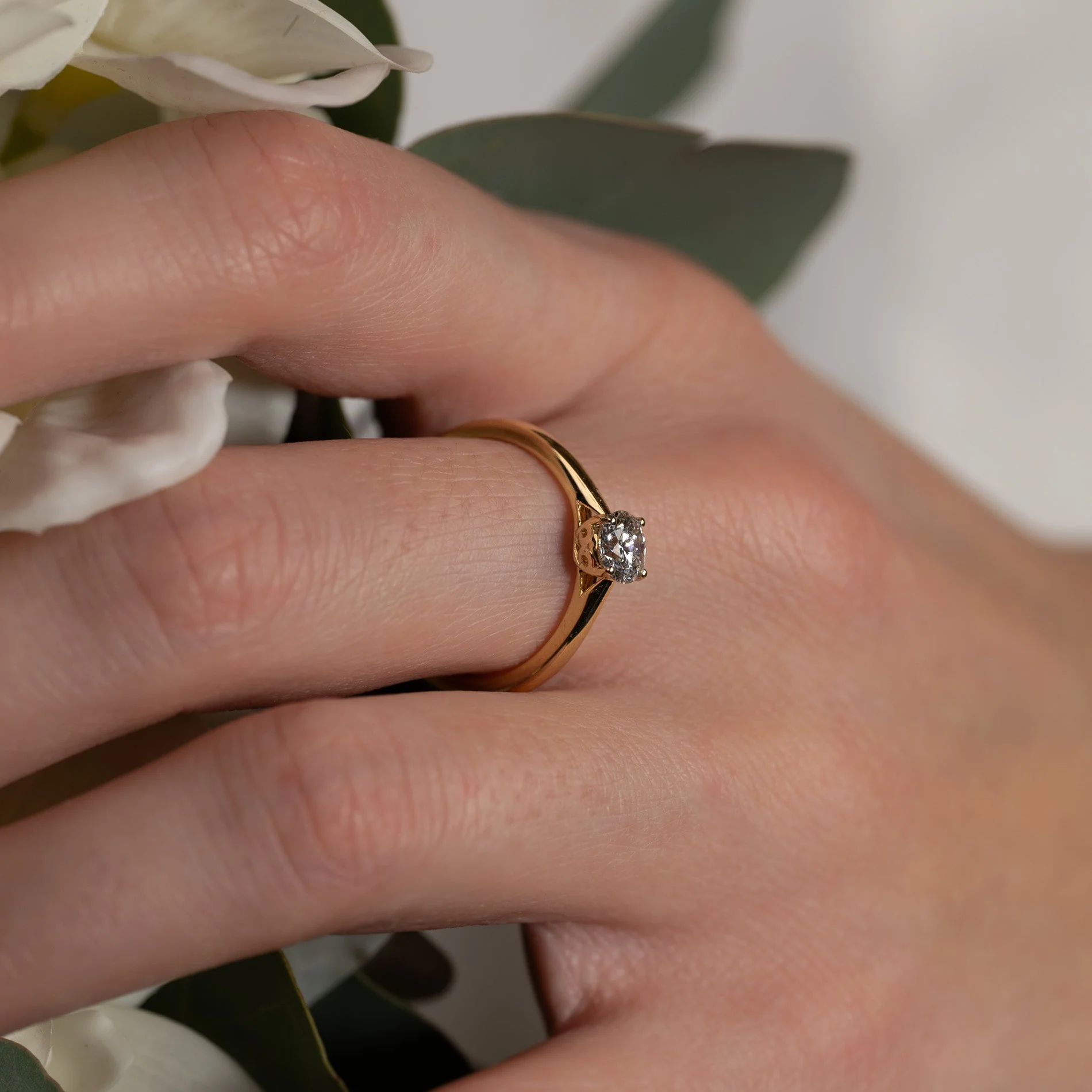 SOLITAIRE TRELLIS LAB-DIAMOND RING - 0.55ct - YG - Image 3