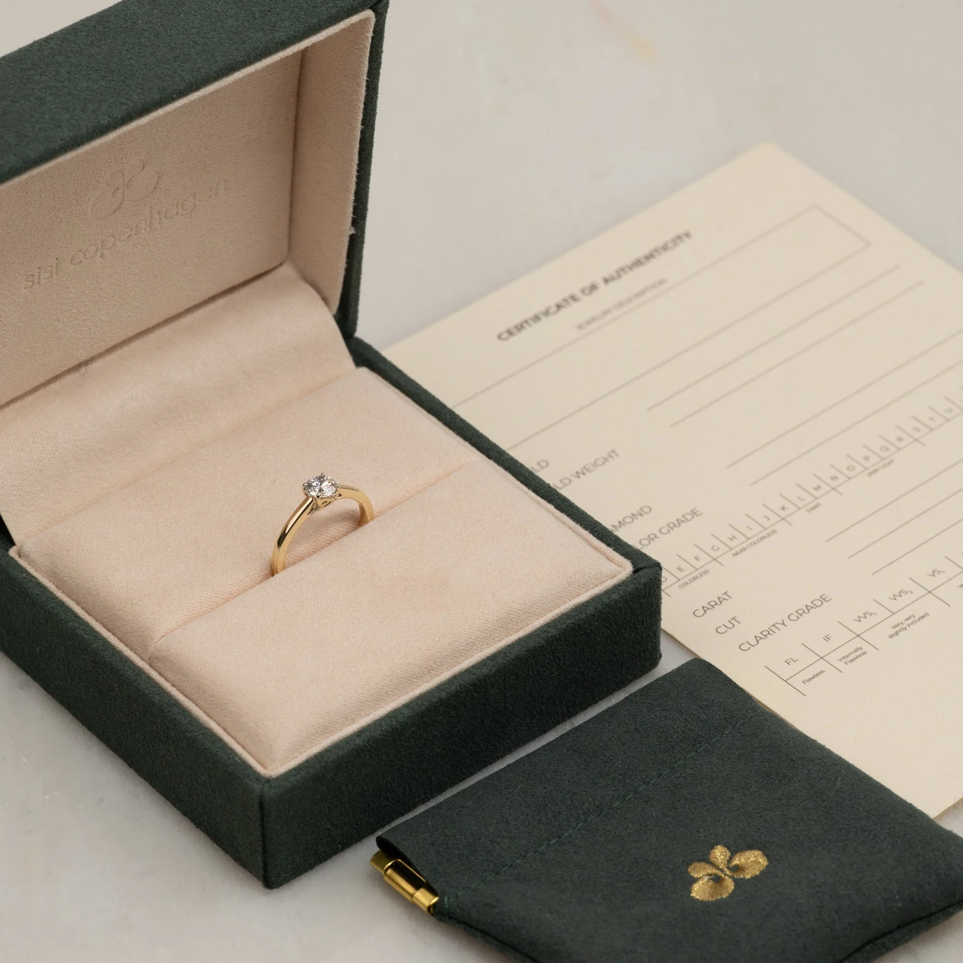 SOLITAIRE TRELLIS LAB-DIAMOND RING - 0.55ct - YG - Image 6