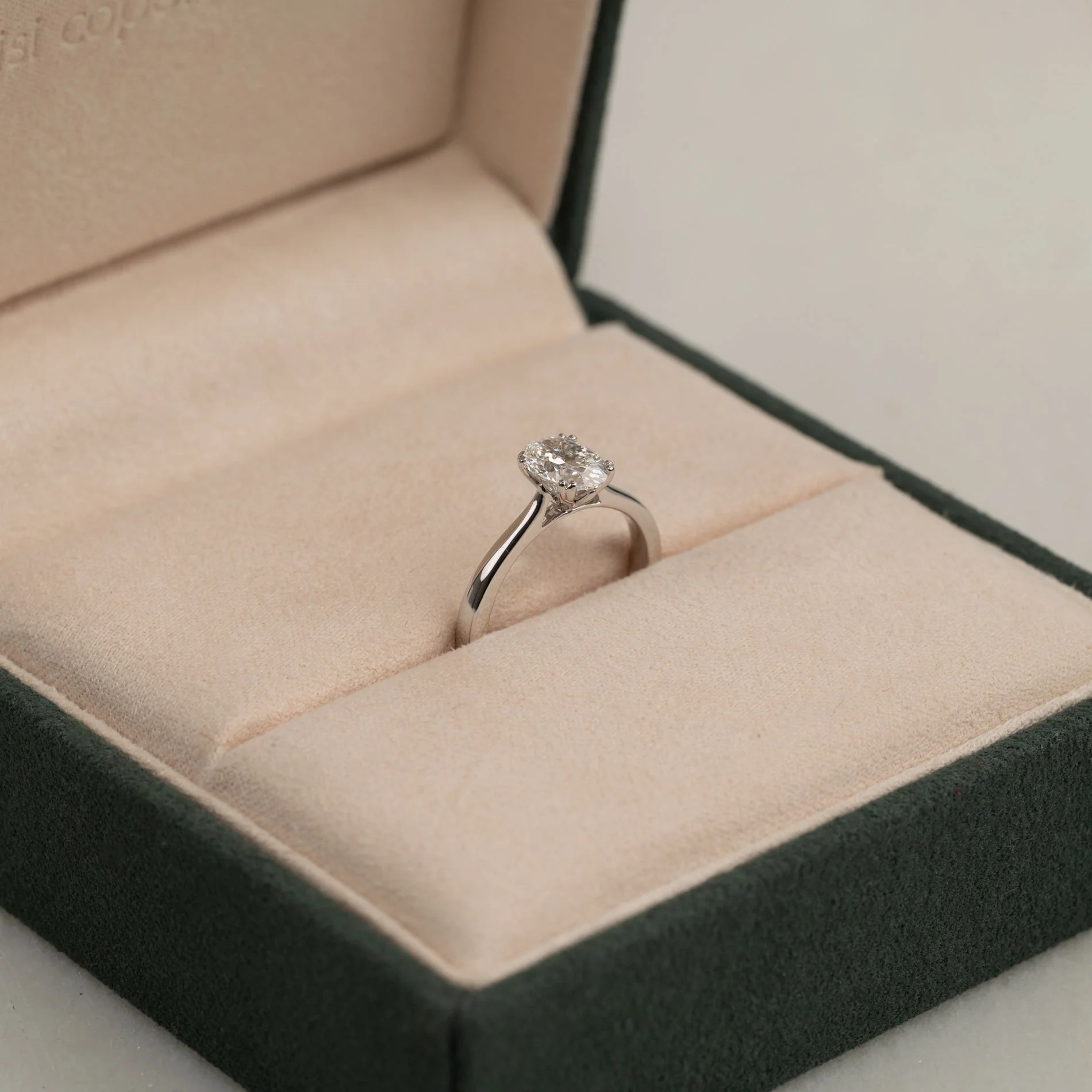 SOLITAIRE TULIP-SET OVAL-CUT LAB-DIAMOND RING - 1.0ct - WG - Image 4