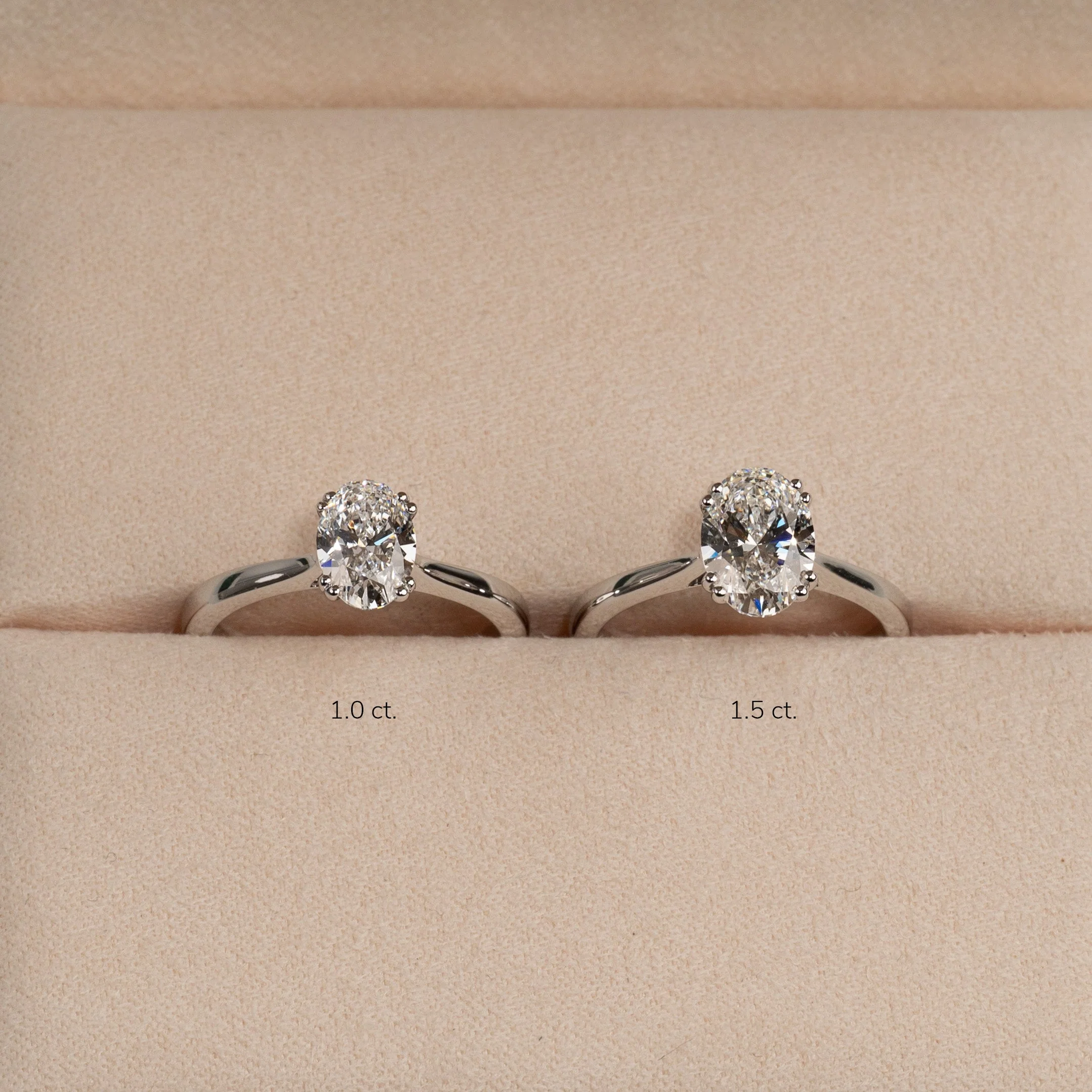 SOLITAIRE TULIP-SET OVAL-CUT LAB-DIAMOND RING - 1.0ct - WG - Image 9