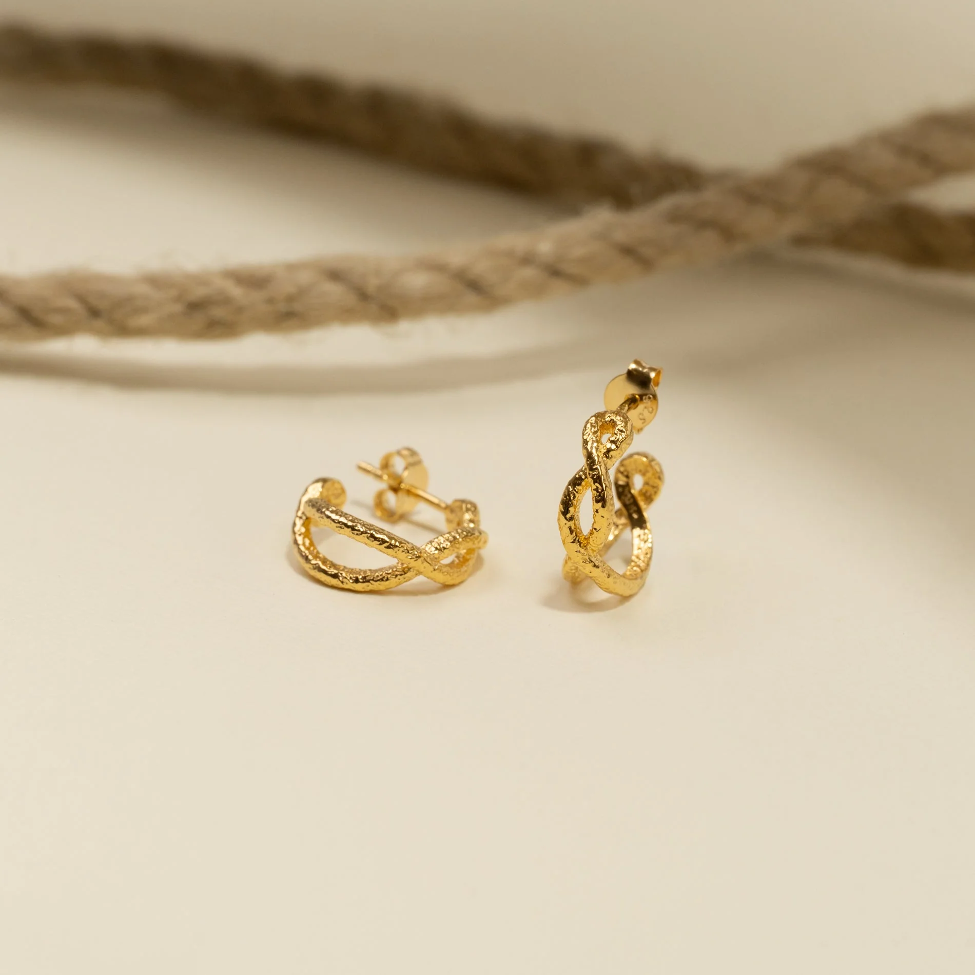 WINNIE SMALL GOLDEN CREOL EARRING - Image 3
