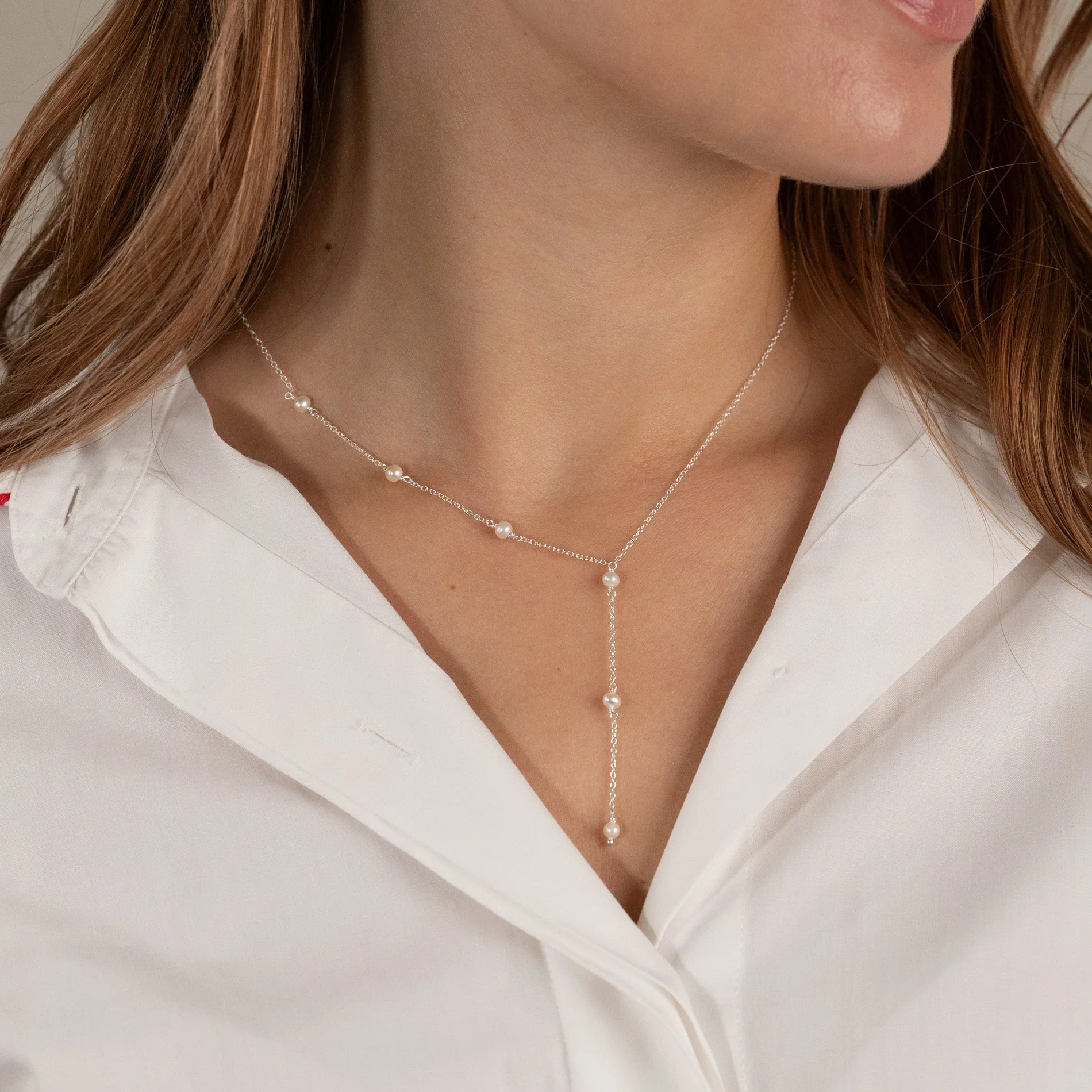 YASMIN PEARL SILVER NECKLACE