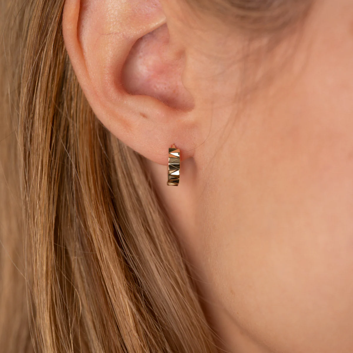 ZIGGY SOLID GOLD CREOL EARRING - Image 2